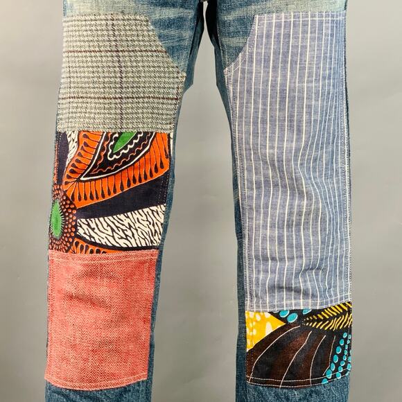 JUNYA WATANABE SS16 Size XS Blue Multi Color Denim Patchwork Jeans - Picture 2 of 7